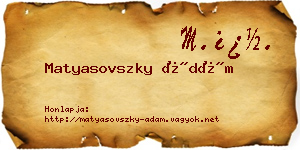 Matyasovszky Ádám névjegykártya