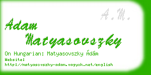 adam matyasovszky business card